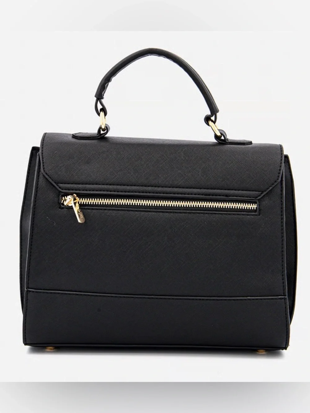 Trina Turk Black Professional Top-Handle Satchel/Crossbody with Gold Hardware - Picture 5 of 13